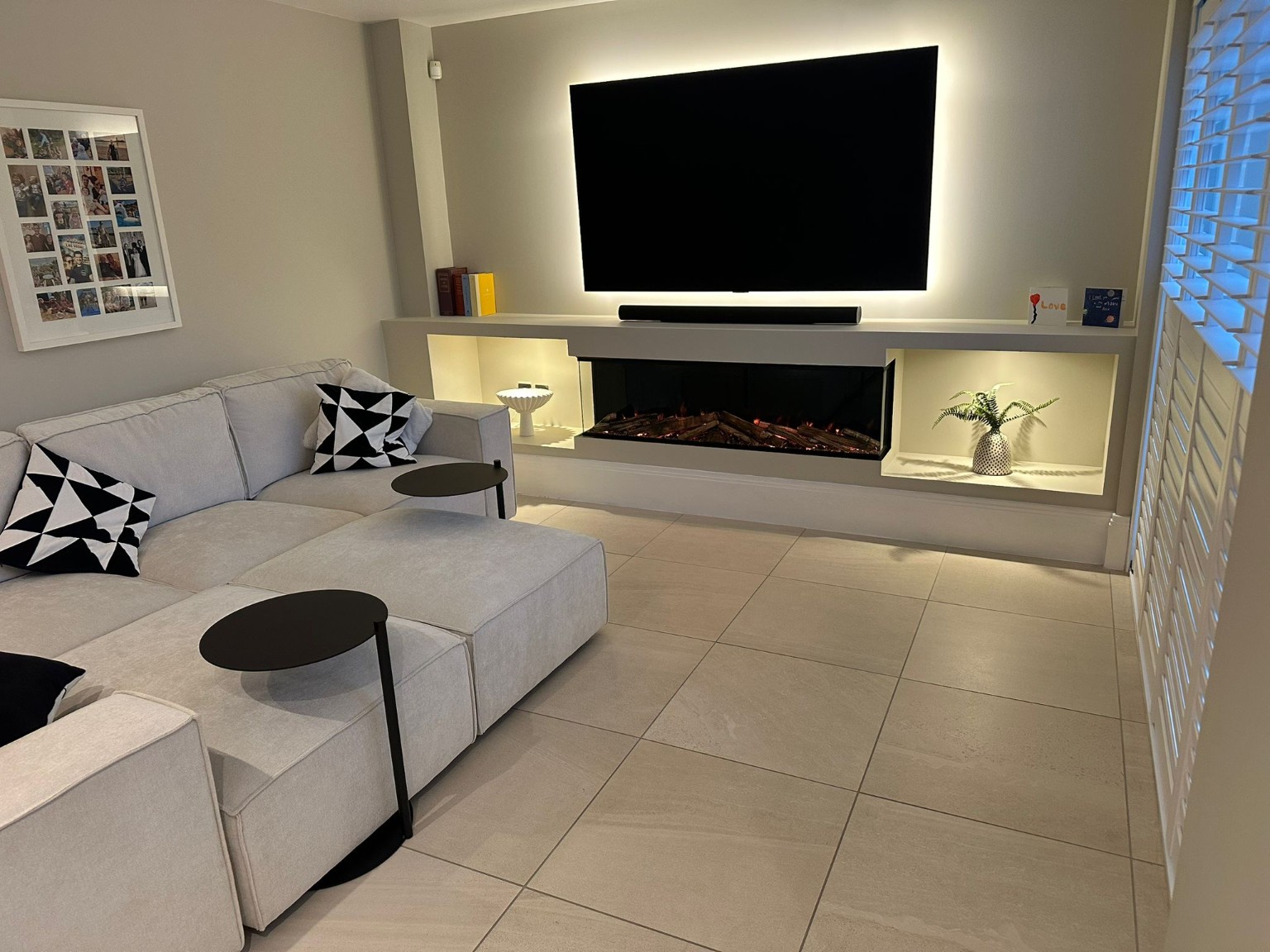 Bespoke media wall and interior finish